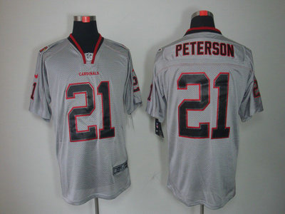 Nike Arizona Cardinals 21 Patrick Peterson Lights Out Black Name Grey Elite Jerseys