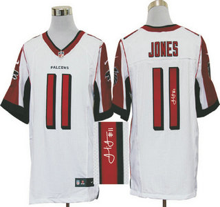 Nike Atlanta Falcons #11 Julio Jones White Elite Signed Jersey