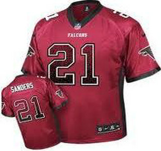 Nike Atlanta Falcons #21 Deion Sanders Red Elite Drift Fashion Jersey