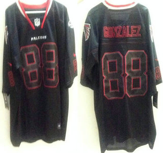 Nike Atlanta Falcons #88 Tony Gonzalez Lights Out Black Elite Jersey
