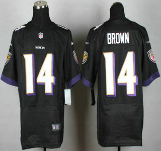 Nike Baltimore Ravens #14 Marlon Brown 2013 Black Elite Jersey