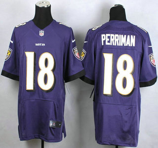 Nike Baltimore Ravens #18 Breshad Perriman Purple Elite Jersey
