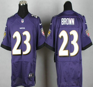 Nike Baltimore Ravens #23 Chykie Brown 2013 Purple Elite Jersey