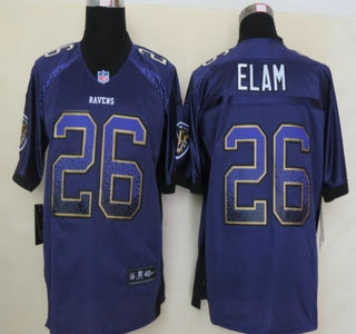 Nike Baltimore Ravens #26 Matt Elam Drift Fashion Purple Elite Jersey