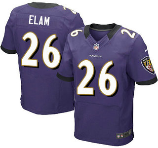Nike Baltimore Ravens #26 Matt Elam Elite Purple Jersey