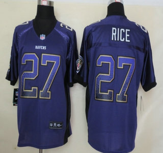 Nike Baltimore Ravens #27 Ray Rice Drift Fashion Purple Elite Jersey