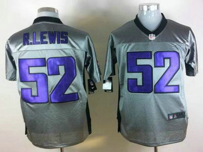 Nike Baltimore Ravens 52 Ray Lewis Grey Shadow Jerseys