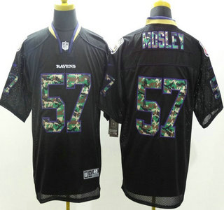 Nike Baltimore Ravens #57 C.J. Mosley Black With Camo Elite Jersey