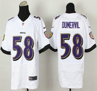Nike Baltimore Ravens #58 Elvis Dumervil 2013 New Style Elite White Jersey