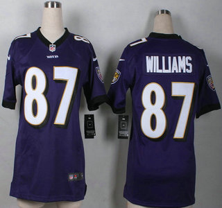 Nike Baltimore Ravens #87 Maxx Williams Purple Game Womens Jersey