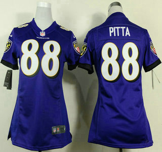 Nike Baltimore Ravens #88 Dennis Pitta 2013 Purple Game Womens Jersey