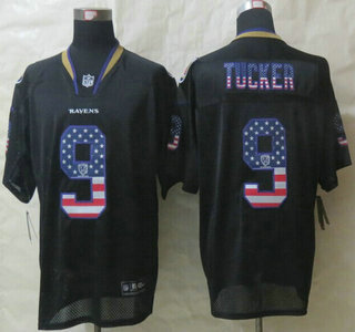 Nike Baltimore Ravens #9 Justin Tucker 2014 USA Flag Fashion Black Elite Jersey