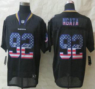 Nike Baltimore Ravens #92 Haloti Ngata 2014 USA Flag Fashion Black Elite Jersey