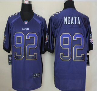 Nike Baltimore Ravens #92 Haloti Ngata Drift Fashion Purple Elite Jersey