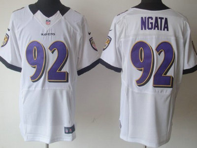 Nike Baltimore Ravens 92 Haloti Ngata White 2012 Nike NFL Elite Jersey