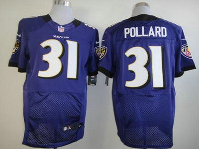 Nike Baltimore Ravens 31 Bernard Pollard Purple Elite Jersey