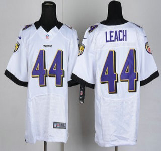 Nike Baltimore Ravens 44 Vonta Leach White Elite Jersey
