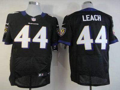 Nike Baltimore Ravens 44 Vonta Leach Black Elite NFL Jerseys