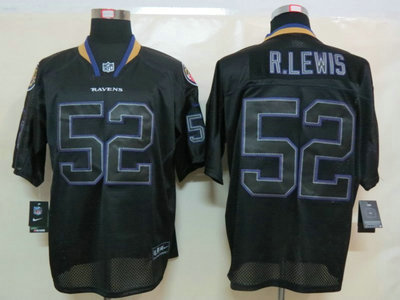Nike Baltimore Ravens 52 R.Lewis Lights Out Black Elite 2012 Jerseys