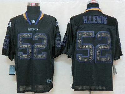 Nike Baltimore Ravens 52 Ray Lewis Lights Out Black Elite Jerseys
