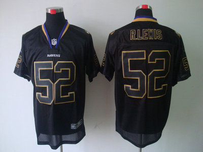 Nike Baltimore Ravens 52 Ray Lewis Lights Out Black Elite Jerseys