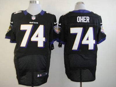 Nike Baltimore Ravens 74 Michael Oher Black Elite Jersey