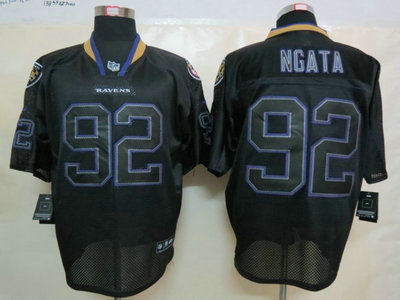 Nike Baltimore Ravens 92 Haloti Ngata Lights Out Black Elite 2012 Jerseys