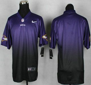 Nike Baltimore Ravens Blank Purple With Black Fadeaway Elite Jersey