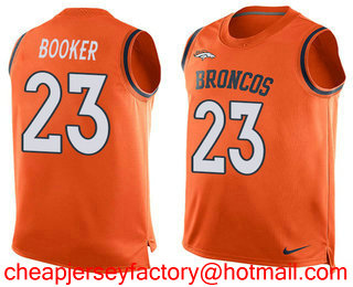 Nike Broncos #23 Devontae Booker Orange Team Color Men's Stitched NFL Limited Tank Top Jersey