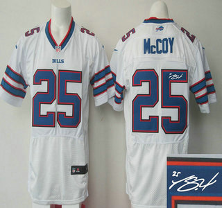 Nike Buffalo Bills #25 LeSean McCoy 2013 White Elite Signed Jersey