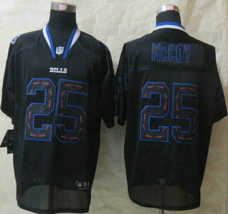 Nike Buffalo Bills #25 LeSean McCoy Lights Out Black Ornamented Elite Jersey