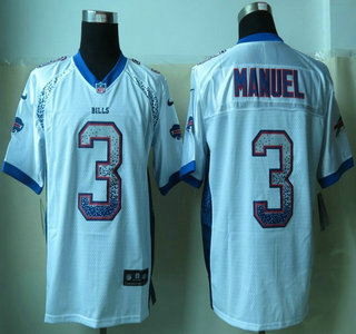 Nike Buffalo Bills #3 EJ Manuel Drift Fashion White Elite Jersey