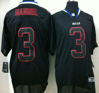 Nike Buffalo Bills #3 EJ Manuel Lights Out Black Elite Jersey