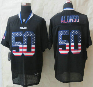 Nike Buffalo Bills #50 Kiko Alonso 2014 USA Flag Fashion Black Elite Jersey