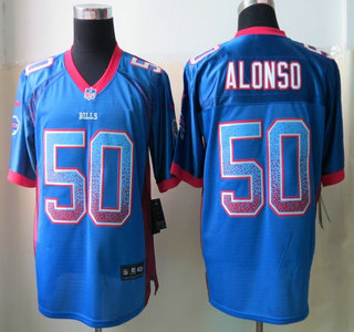 Nike Buffalo Bills #50 Kiko Alonso Drift Fashion Blue Elite Jersey