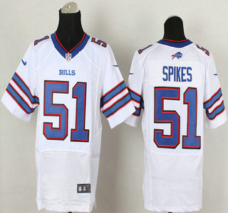 Nike Buffalo Bills #51 Brandon Spikes White Elite Jersey