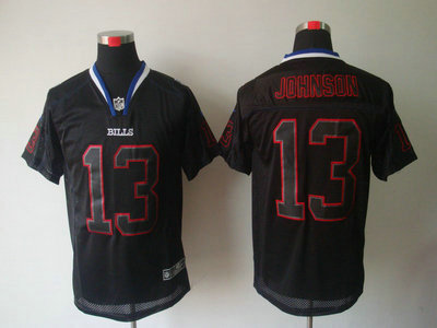 Nike Buffalo Bills 13 Steve Johnson Lights Out Black Elite Jerseys