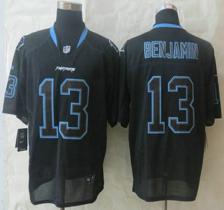 Nike Carolina Panthers #13 Kelvin Benjamin Lights Out Black Elite Jersey