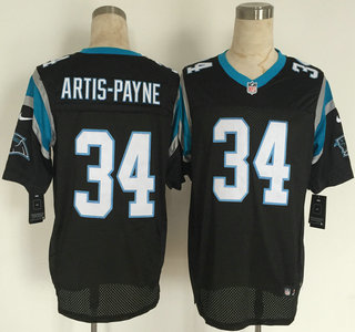 Nike Carolina Panthers #34 Cameron Artis-Payne Black Elite Jersey