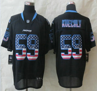 Nike Carolina Panthers #59 Luke Kuechly 2014 USA Flag Fashion Black Elite Jersey
