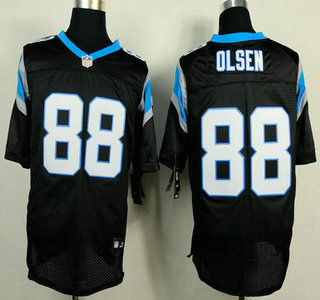 Nike Carolina Panthers #88 Greg Olsen Black Elite Jersey