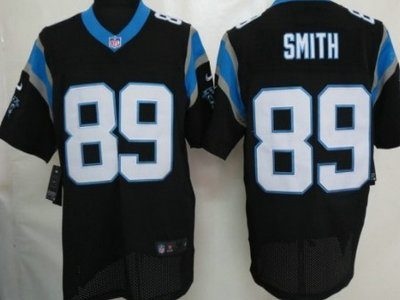 Nike Carolina Panthers 89 Steve Smith Black 2012 Nike NFL Elite Jersey