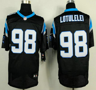 Nike Carolina Panthers #98 Star Lotulelei Black Elite Jersey