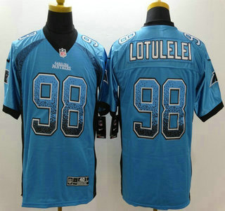 Nike Carolina Panthers #98 Star Lotulelei Drift Fashion Blue Elite Jersey