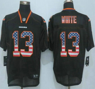 Nike Chicago Bears #13 Kevin White 2014 USA Flag Fashion Black Elite Jersey