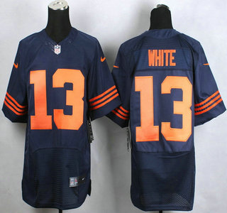 Nike Chicago Bears #13 Kevin White Blue With Orange Elite Jersey