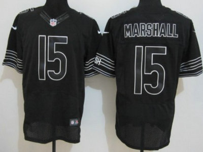 Nike Chicago Bears 15 Brandon Marshall Black 2012 Nike NFL Elite Jersey