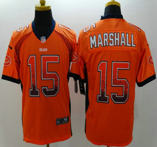 Nike Chicago Bears #15 Brandon Marshall Drift Fashion Orange Elite Jersey