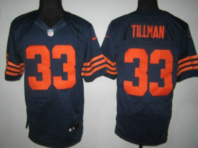 Nike Chicago Bears 33 Charles Tillman Blue With Orange Elite Jersey