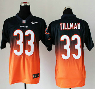 Nike Chicago Bears #33 Charles Tillman Drift Fashion II Blue With Orange 2013 Elite Jersey